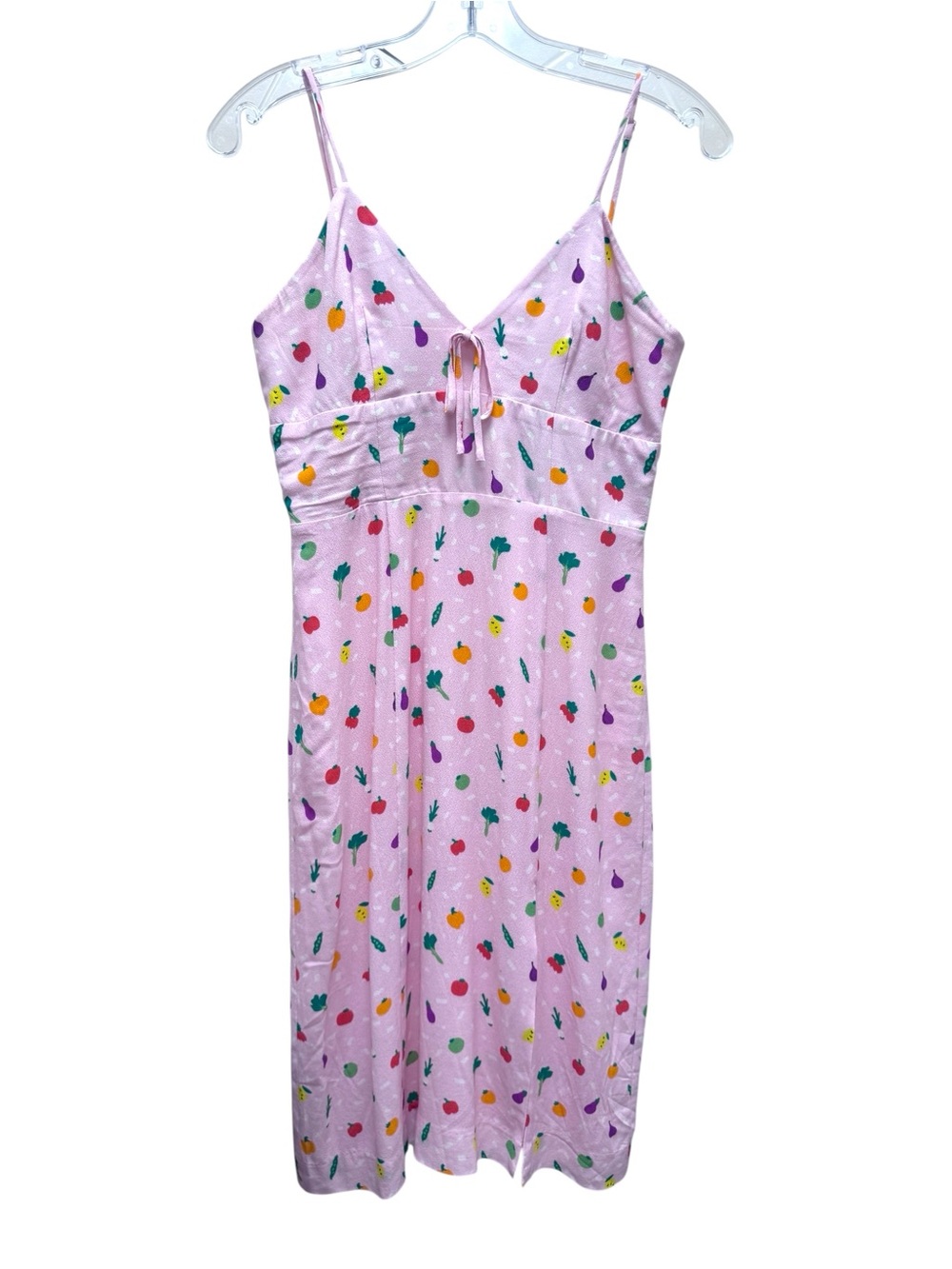 Staud produce dress size 4, straps sundress, lined. Pink